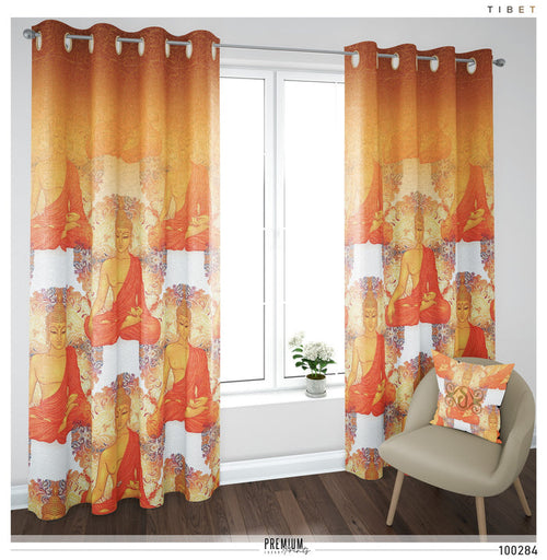 Meditating Buddha PREMIUM Curtain Panel. Available on 12 Fabrics. Made to Order. 100284