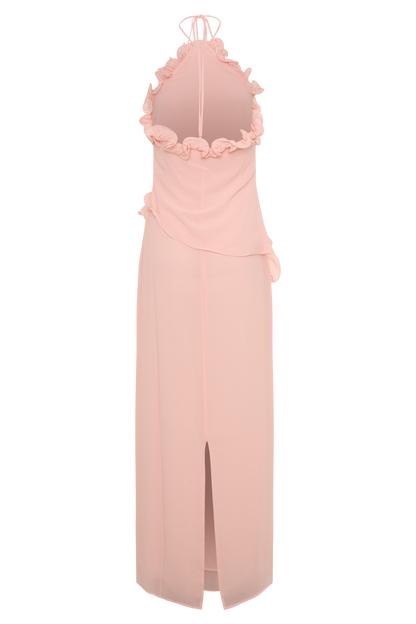 Melissa Chiffon Flower Maxi Dress - Baby Pink