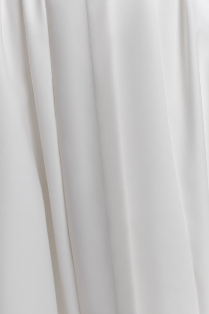 Monika Gathered Waist Cotton Midi Dress - White