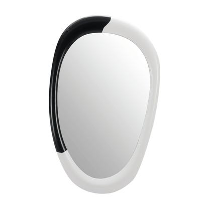Zuo Muna modern wood framed accent mirror with white and black finish, showcasing a sleek, contemporary design.