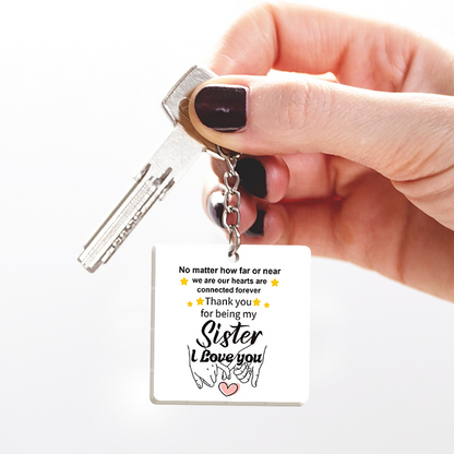 No Matter How Far Or Near - Gift For Sister, Brother, Friends Personalized Custom Keychain