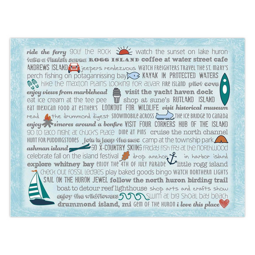 Notecards - Set of 10 Drummond Island Bucket List