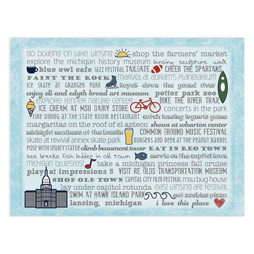 Notecards - Set of 10 Lansing Bucket List