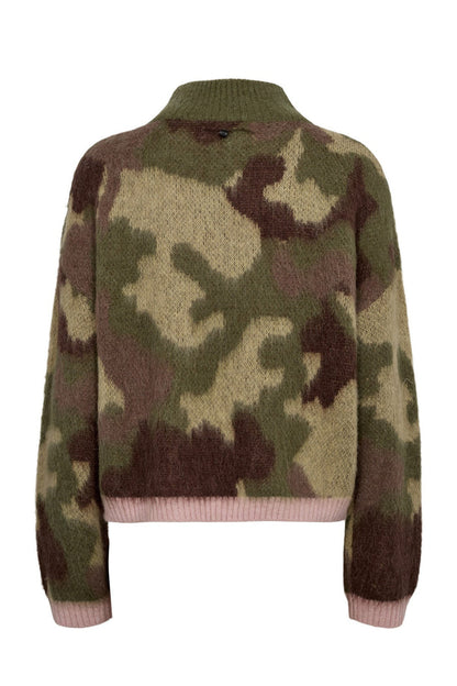 Back view of Numph 707195 Nucamu Jumper Calla Green by Numph, shop the brand at Dotique for warm knitwear options