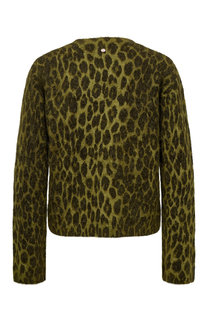 Back view of Numph 707215 Nuriette Leo Jumper Calla Green by Numph, shop the brand at Dotique for stylish knitwear