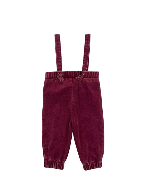 one piece heavy washed corduroy knot romper - brick