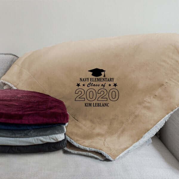 Personalized Class Of...Embroidered Sherpa Blanket - 50" x 60"
