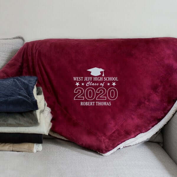 Personalized Class Of...Embroidered Sherpa Blanket - 50" x 60"