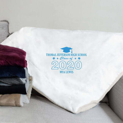 Personalized Class Of...Embroidered Sherpa Blanket - 50" x 60"