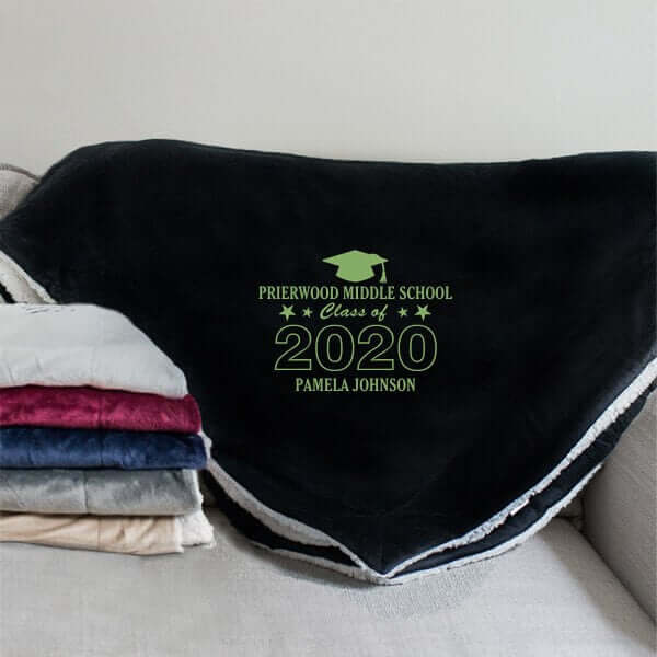 Personalized Class Of...Embroidered Sherpa Blanket - 50" x 60"