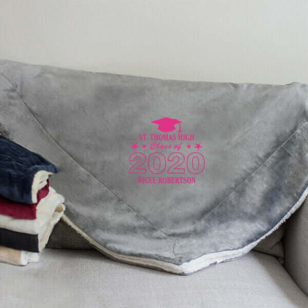 Personalized Class Of...Embroidered Sherpa Blanket - 50" x 60"