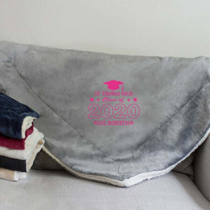 Personalized Class Of...Embroidered Sherpa Blanket - 50" x 60"