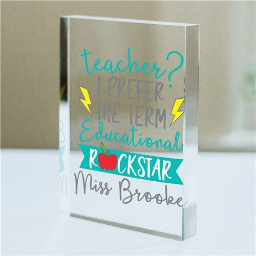 Personalized Educational Rock Star Acrylic Keepsake