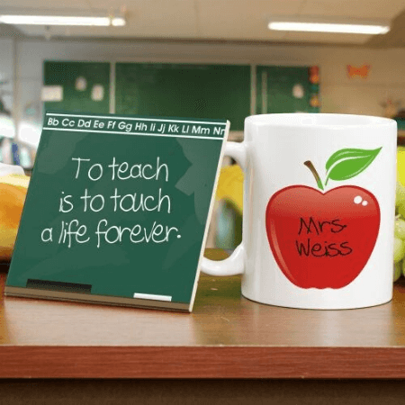 Personalized Mug and Chalkboard Coaster Set
