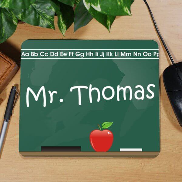 Personalized Teacher Mouse Pad with Chalkboard Design