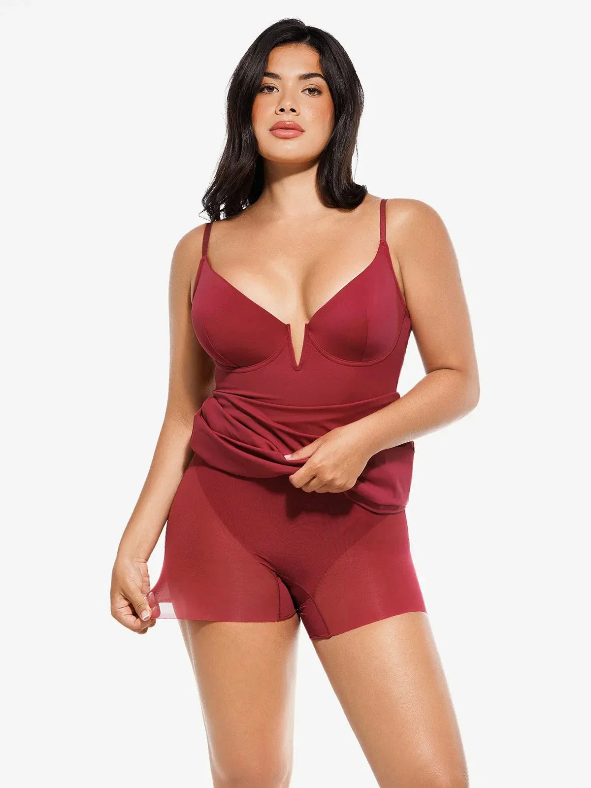 Shapewear 2-in-1 Lace Overlay Sculpting Dress