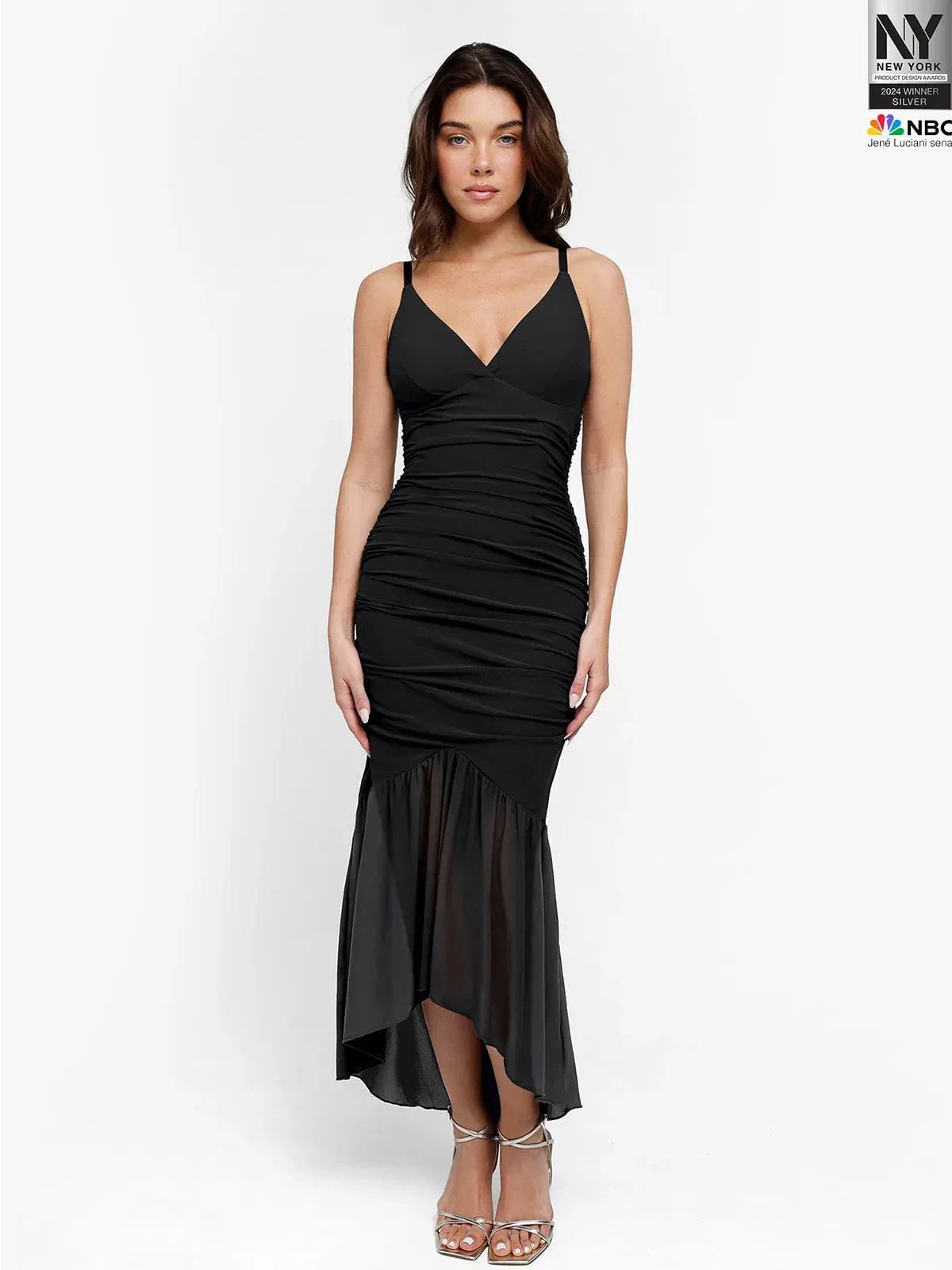 Shapewear Bluetag Cooling Ruched Mesh Bodycon Maxi Dress