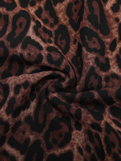 Shapewear Leopard Sculpting Side Slit Mini Dress