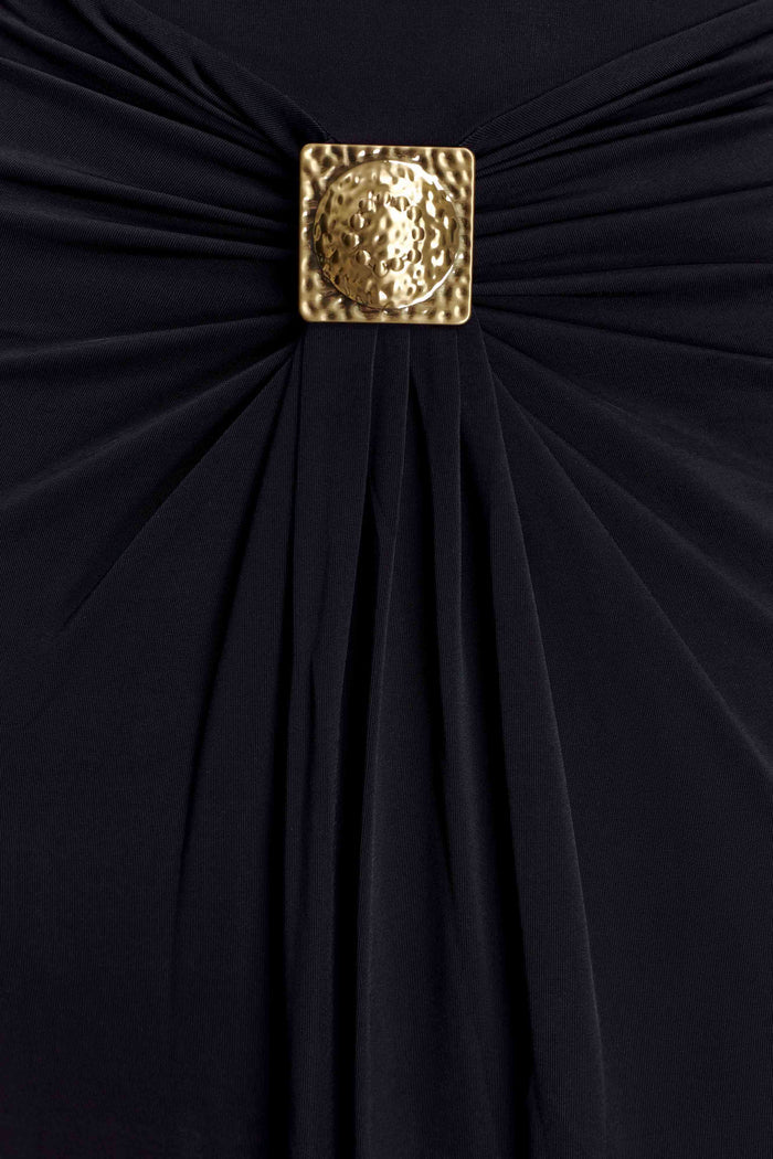 Quincy Halter Maxi Dress With Hardware - Black