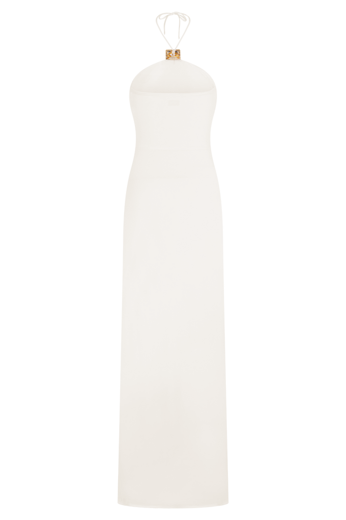 Quincy Halter Maxi Dress With Hardware - Ivory