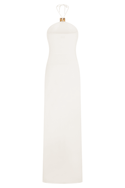 Quincy Halter Maxi Dress With Hardware - Ivory