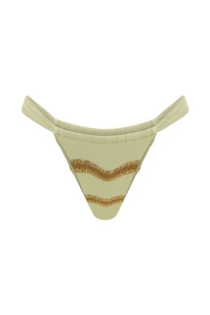 Robyn Beaded Bikini Bottom - Sage