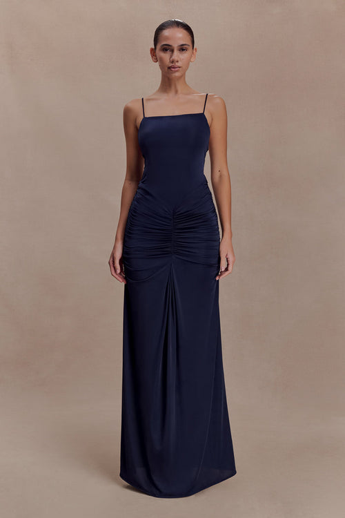 Roisin Slinky Maxi Dress - Navy