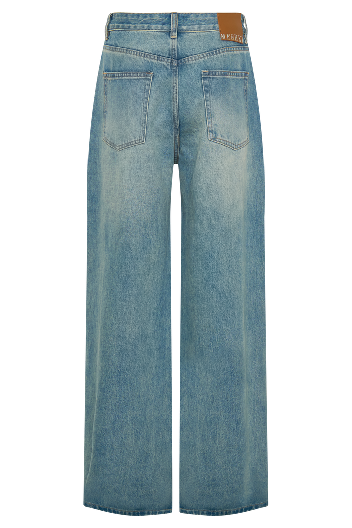 Romi Mid Rise Wide Leg Jeans - Faded Mid Blue