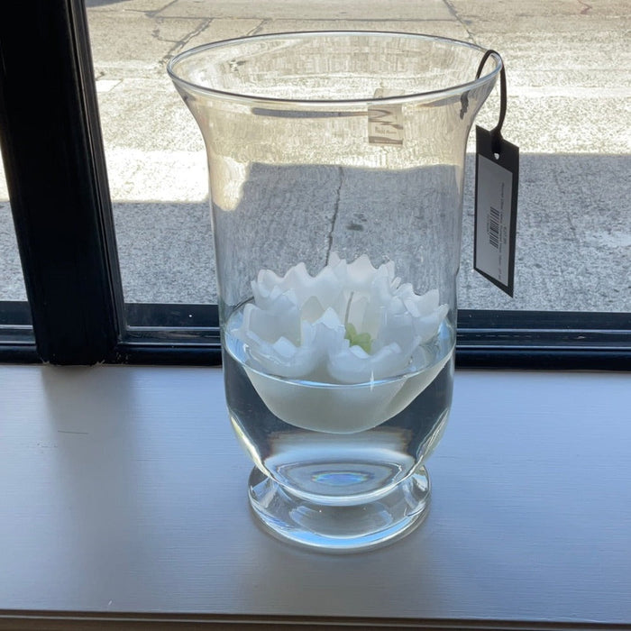 Round Clear Glass Trumpet Vase 18cm 27.95-Renaissance Design Studio