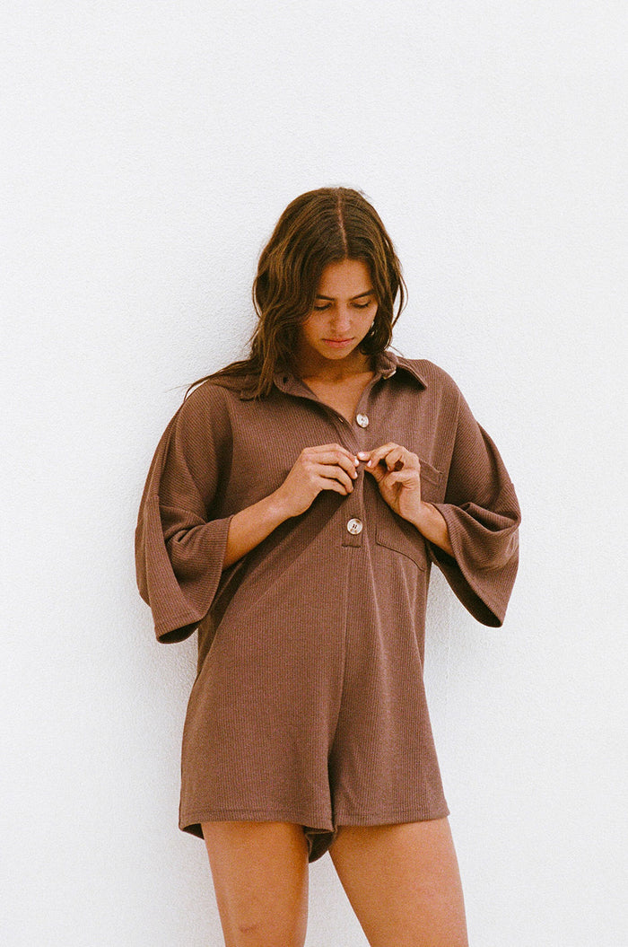 SAMPLE-Milena Playsuit - Chocolate