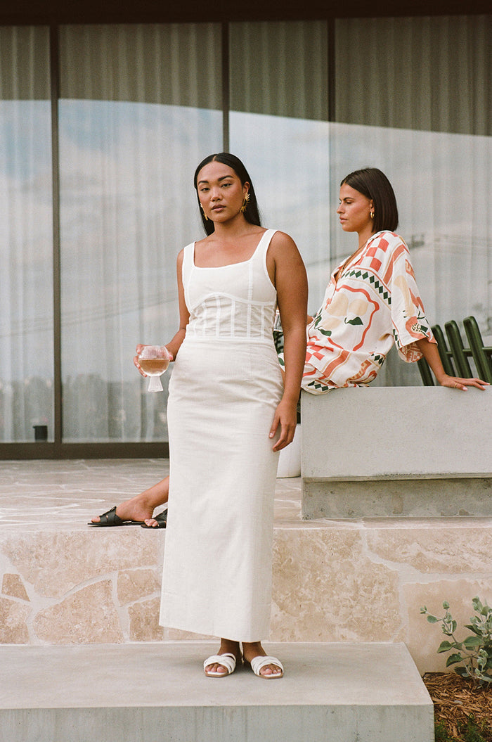 SAMPLE-Ricardo Midi Dress - Stone