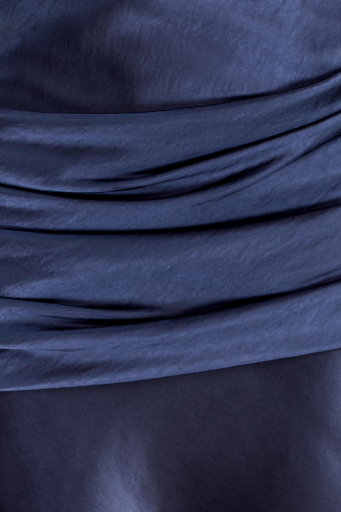 Sarah Strapless Maxi Dress With Waist Tie - Navy
