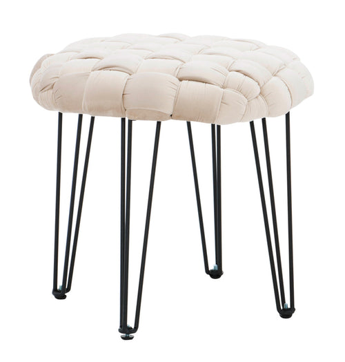 Scarlet Round Ottoman Stool