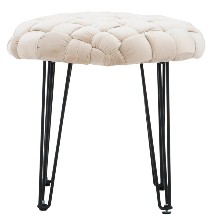 Scarlet Round Ottoman Stool