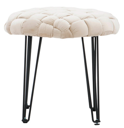 Scarlet Round Ottoman Stool
