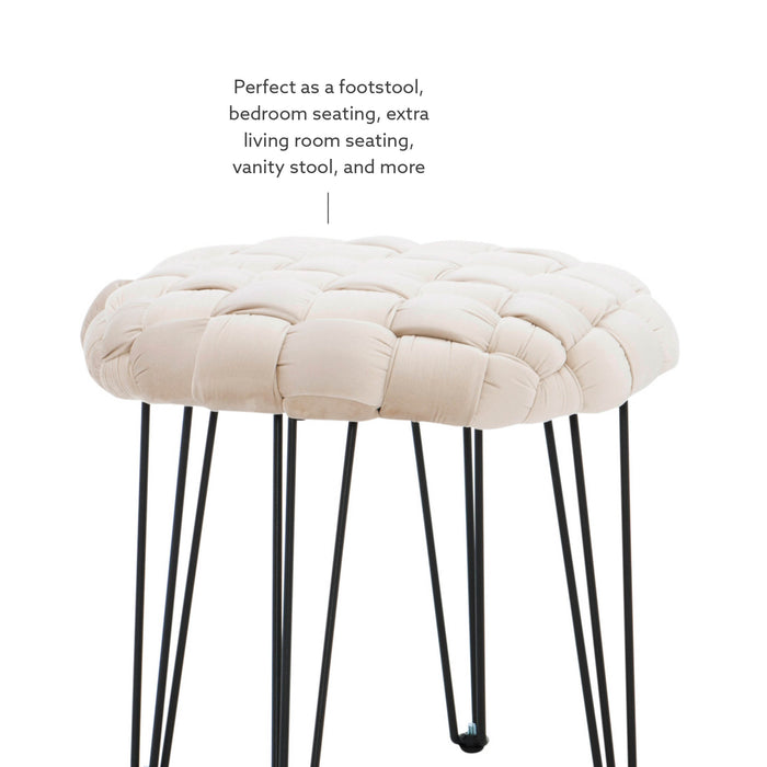 Scarlet Round Ottoman Stool