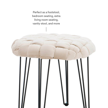 Scarlet Round Ottoman Stool
