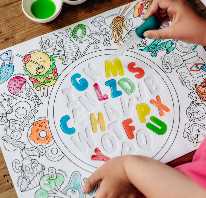 Sensory Alphabet Soup Hey Doodle Reusable Mat