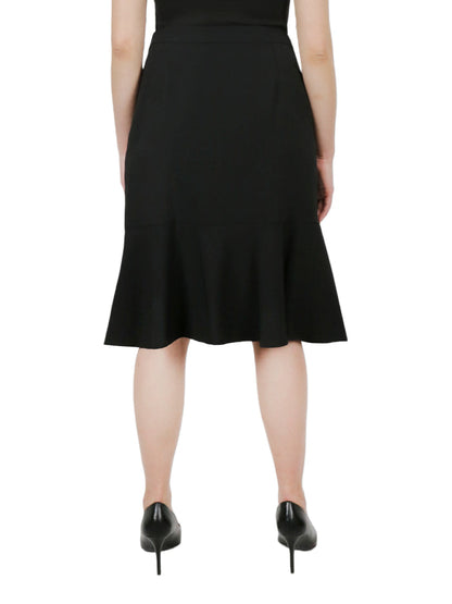 Side Zips Slim To Flounce Skirt Stretch Crepe