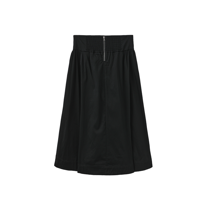 skirt poplin with waist pockets - black