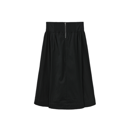 skirt poplin with waist pockets - black