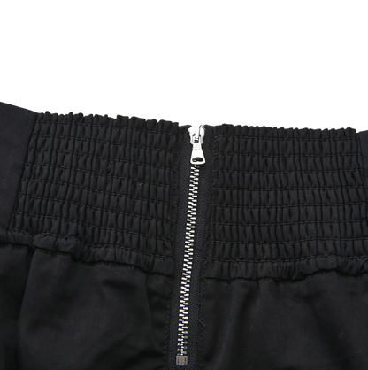 skirt poplin with waist pockets - black