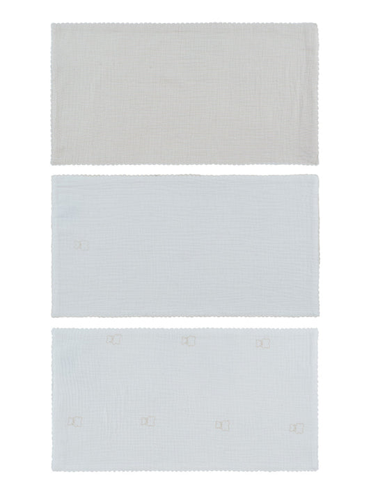 swaddle solid and printed 3 pk - white/stone