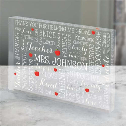 Teacher Word Art Acrylic Block