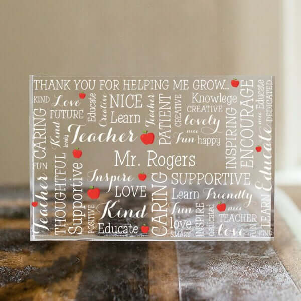 Teacher Word Art Acrylic Block