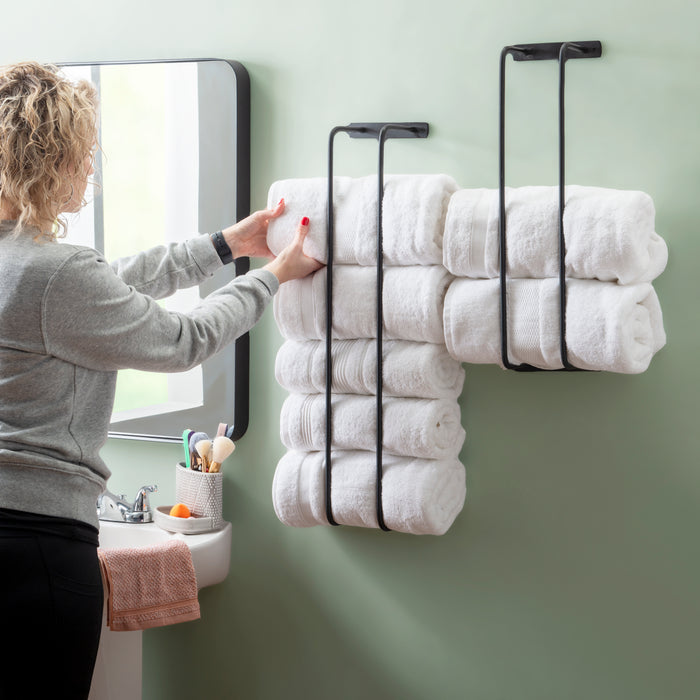 Terry Black Metal Towel (Set of 2)