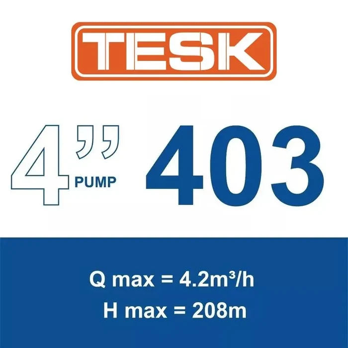 TESK 4SK 403-08 submersible borehole pump — official 403 range image