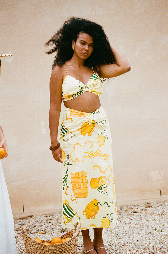 Tillie Midi Skirt - Yellow