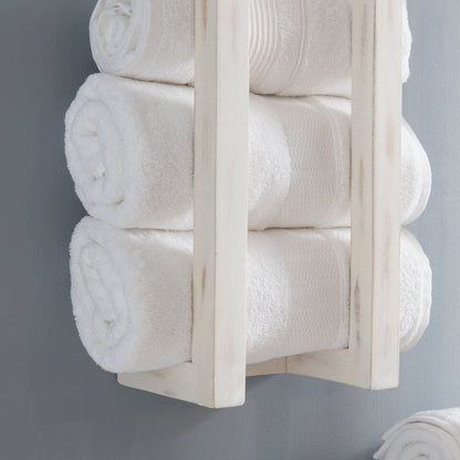 Troy White Wood Towel Rack (Set of 2)