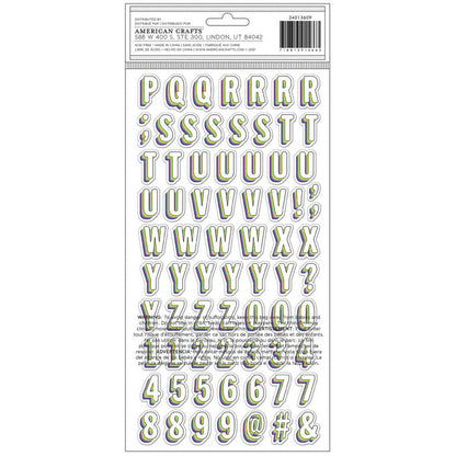 American Crafts - Vicki Boutin - Sweet Rush - Thickers Stickers - 148/Pkg - Sweet Rush Alpha/Chipboard. Available at Embellish Away located in Bowmanville Ontario Canada.